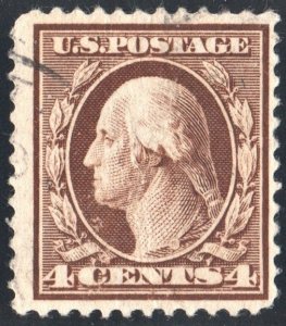 SC#377 4¢ Washington Single (1911) Used