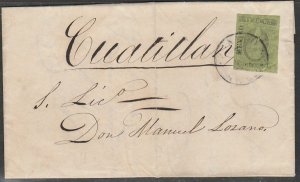 MEXICO 7, 1R COMPLETE FOLDED LETTER, REDUCED TARIFF FOR SHORT DISTANCE XF (T25)