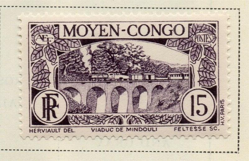 Middle Congo 1933 Early Issue Fine Mint Hinged 15c. 324744