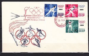 Russia, Scott cat. 2843-44, 46 only. Innsbruck Olympics. First day cover.