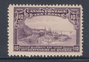 Canada Sc 101 MLH. 1908 10c View of Quebec, F-VF