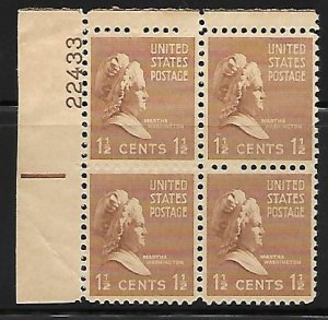 #805 Presidential  Upper Left Plate Block #22433 F VF NH  SCV=$.50