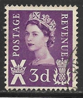 Great Britain Scotland 2: 4p Elizabeth II, used, F-VF