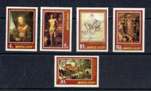 RUSSIA - 1987 PAINTINGS BY FOREIGN ARTISTS - SCOTT 5560 TO 5564 - MNH
