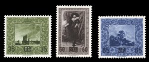 Liechtenstein #281-283 Cat$30, 1954 Surcharges, set of three, never hinged