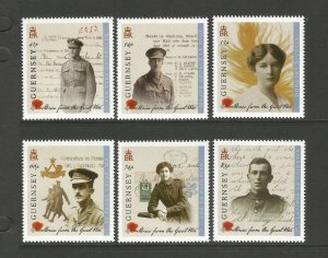 Guernsey 2014 Great Stories Of The First World War 6v Set Military Stamps MNH