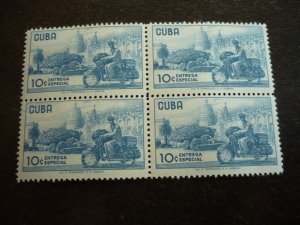 Stamps - Cuba - Scott# E24-E25 - Mint Hinged Set of 2 Stamps in Blocks of 4