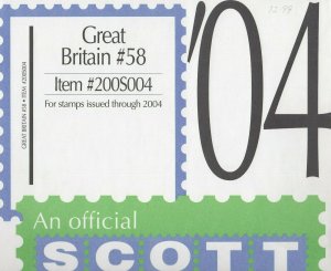 Scott Great Britain Supplement #58 2004