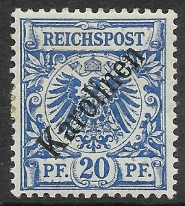 CAROLINE ISLANDS SG4 1899 20pf ULTRAMARINE 48 DEG OVPT MTD MINT