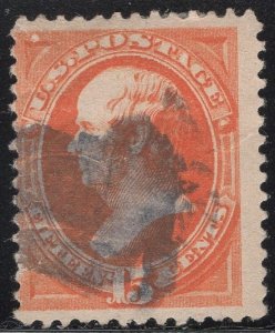 Scott # 189  Lot E973  15c Webster  red orange   Used