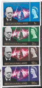 Bechuanaland  #206-209  Churchill   (MLH) CV $2.80