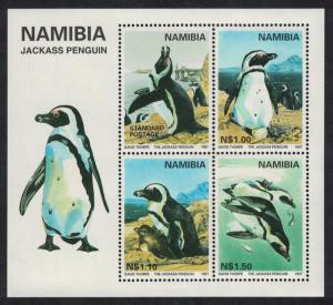 Namibia WWF Jackass Penguin Birds Accompanying MS SG#ms717 MI#Block 27