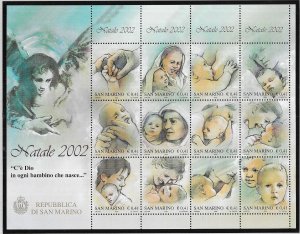 San Marino #1555  41c  CHRISTMAS 2002  Sheet of 6  (MNH) CV$12.00