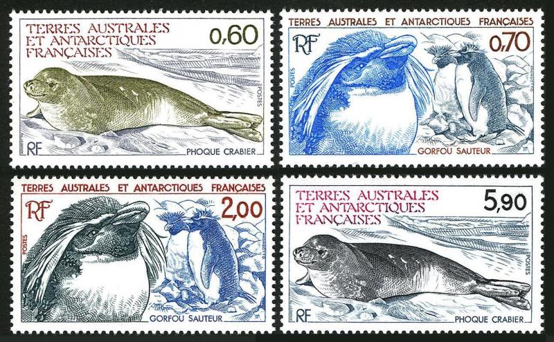 FSAT 107-110,MNH.Michel 184-187 Crab-eating Seal,Penguins,1984.