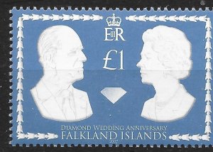 FALKLAND ISLANDS SG1087 2007 DIAMOND WEDDING OF QUEEN & DUKE OF EDINBURGH MNH