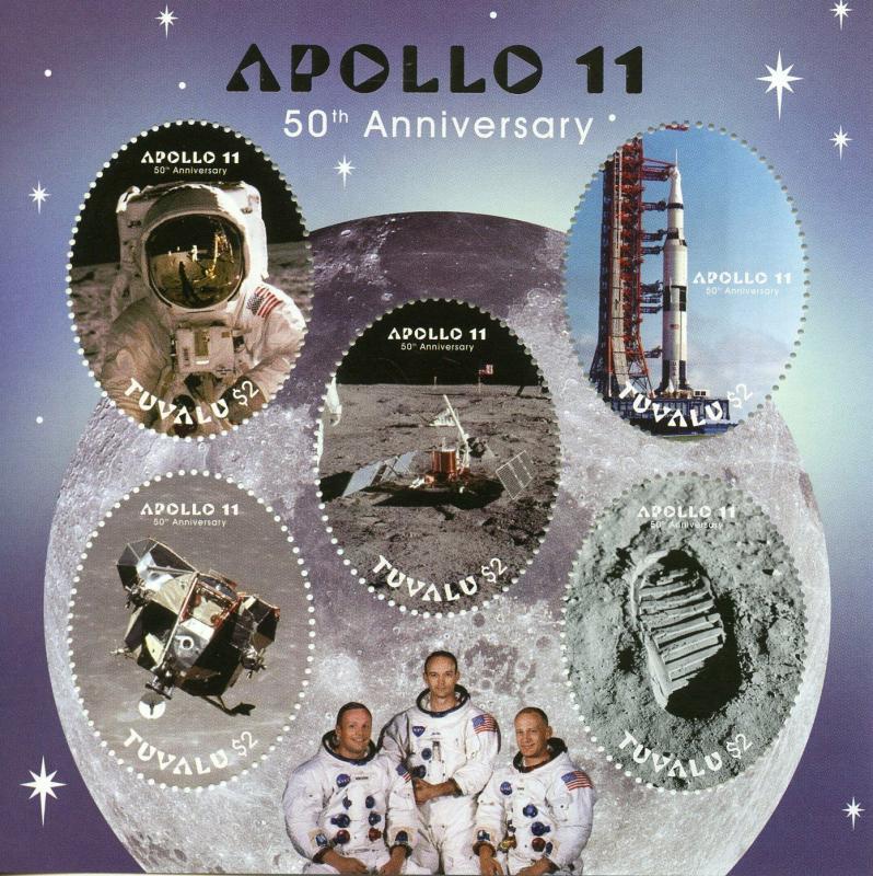 Tuvalu 2018 MNH Apollo 11 Moon Landing 50th Anniv 5v M/S Space Stamps