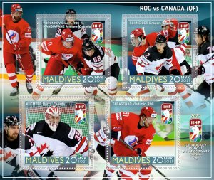 Stamps.Sports Ice Hockey 2021 year 1+1 sheets perf Maldivies