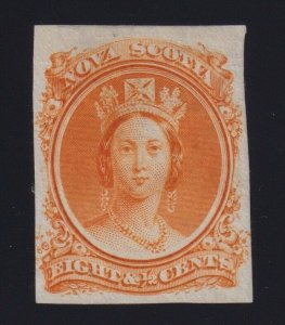 Nova Scotia Sc #11TCvii (1860-3) 8-1/2c orange Queen Victoria Trial Colour Proof 