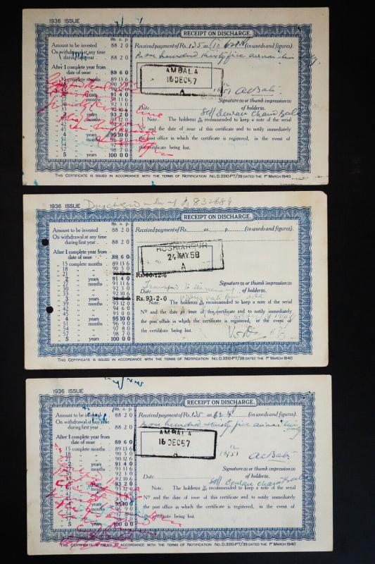 India Post Office Cash Receipts Lot