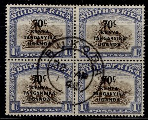 KUT GVI SG154, 70c on 1s brown &  blue, VFU. Cat £8. BLOCK of 4