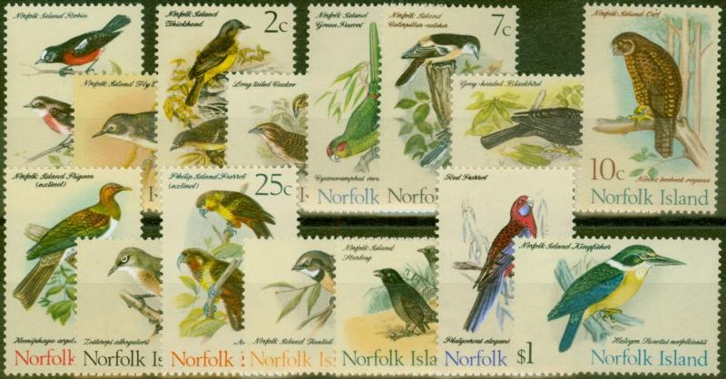 Norfolk Islands 1970-71 Birds set of 15 SG103-117 V.F MNH