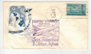 Farnam AIRMAIL VARIETY FIRST FLIGHT TRANS-PACIFIC SAN FRAN TO TOKYO JAPAN C36 