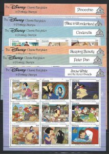 Grenada #1540-5 MNH Disney Classic Fairytales 6 Souvenir Sheets. (12230)