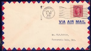 Canada #233 on a 1939 Air Mail Cover