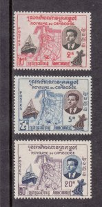 Cambodia Scott #76-78 MNH