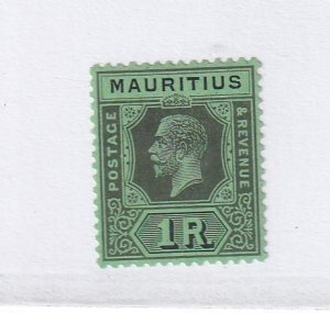 MAURITIUS SCT # 196 VF-MH 1924 - 1R KGV Portrait - Black-Green -Die II