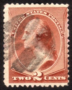 1883, US 2c, Washington, Used, Sc 210