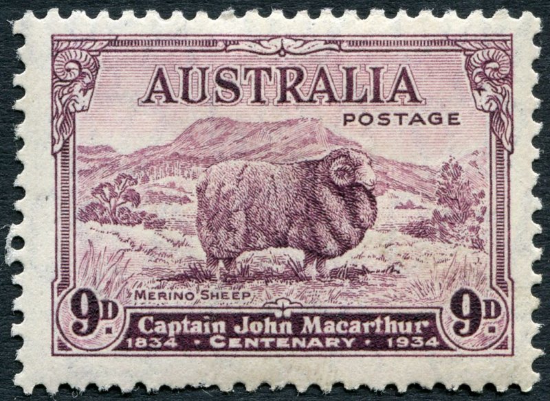 Australia 1934 9d bright purple SG152 unused