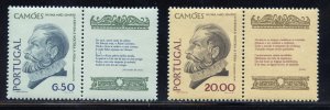 Portugal 1466-67 MNH, Luiz Camoens Set from 1980.