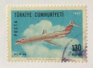 Turkey 1967 Scott C41 used - 130k,  Aircraft, Douglas DC 9-30