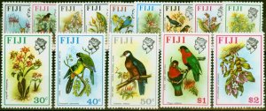 Fiji 1971 Birds & Flowers Set of 14 SG435-450 Ex 20c & 25c Very Fine MNH