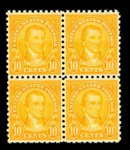 MOMEN: US STAMPS #591 MINT OG NH BLOCK VERY/FINE