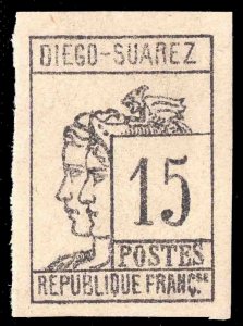 MOMEN: FRENCH COLONIES DIEGO SUAREZ SC #8 1890 MINT OG H LOT #66058