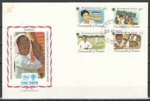 Dominica, Scott cat. 613-616. Int`l Year of the Child issue. First day cover. ^