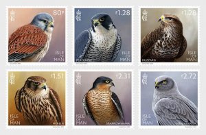 Isle of Man / Man - Postfris/MNH - Complete set Birds of Prey 2023