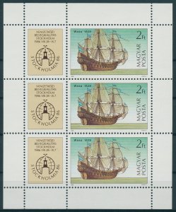 Hungary Stamps 1986 MNH Stockholmia '86 Ships Wasa Stamp Exhibitions 3v M/S