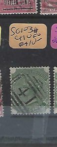 MAURITIUS   (P2209BB)  QV   2C      SG103      #41     CANCEL   VFU 