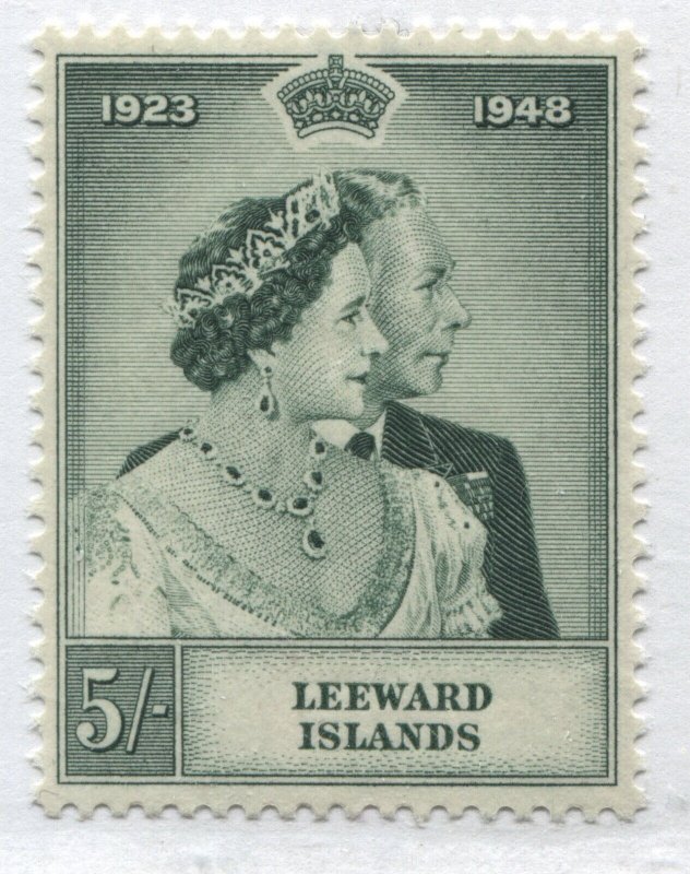 Leeward Islands KGVI 1948 Silver Wedding 5/ mint o.g. NH 