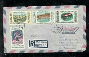 YEMEN PEOPLES DEM REP (P2905B) 1979 10F+15F+50F+100F REG A/M COVER TO GERMANY 