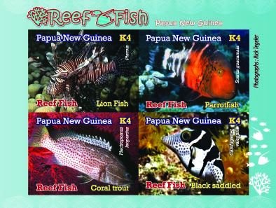 Stamps Papua New Guinea 2019. - Reef fish (assorted No. 2) - SHEETLET