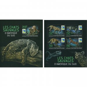 Wildcats Stamp Bundle of 2 Puma Concolor Leopardus Colocolo S/S MNH #4256-4259
