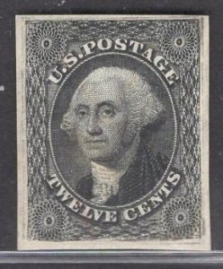 US Stamp #36B 12c Black Washington Plate 2 USED SCV $250.00