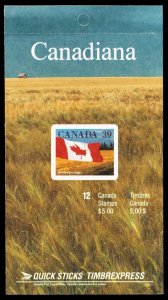 Canada Scott BK114b Complete Booklet, Slater/Fasson Paper (1990) Mint NH VF M