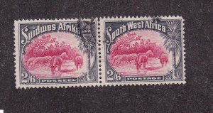 SOUTH WEST AFRICA # 117 VF-LIGHT SED PAIR 2/6d LIONS CAT VALUE $35+