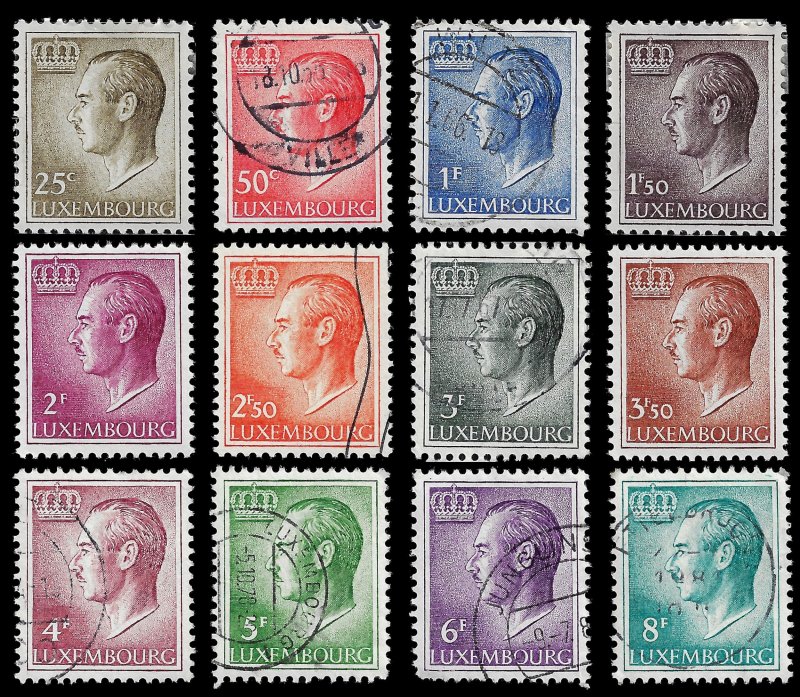Luxembourg 1965-71 Sc 418-29 MNH, MH & U vf definitives