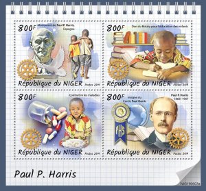 Niger 2019 MNH Rotary International Stamps Paul P. Harris Organizations 4v M/S